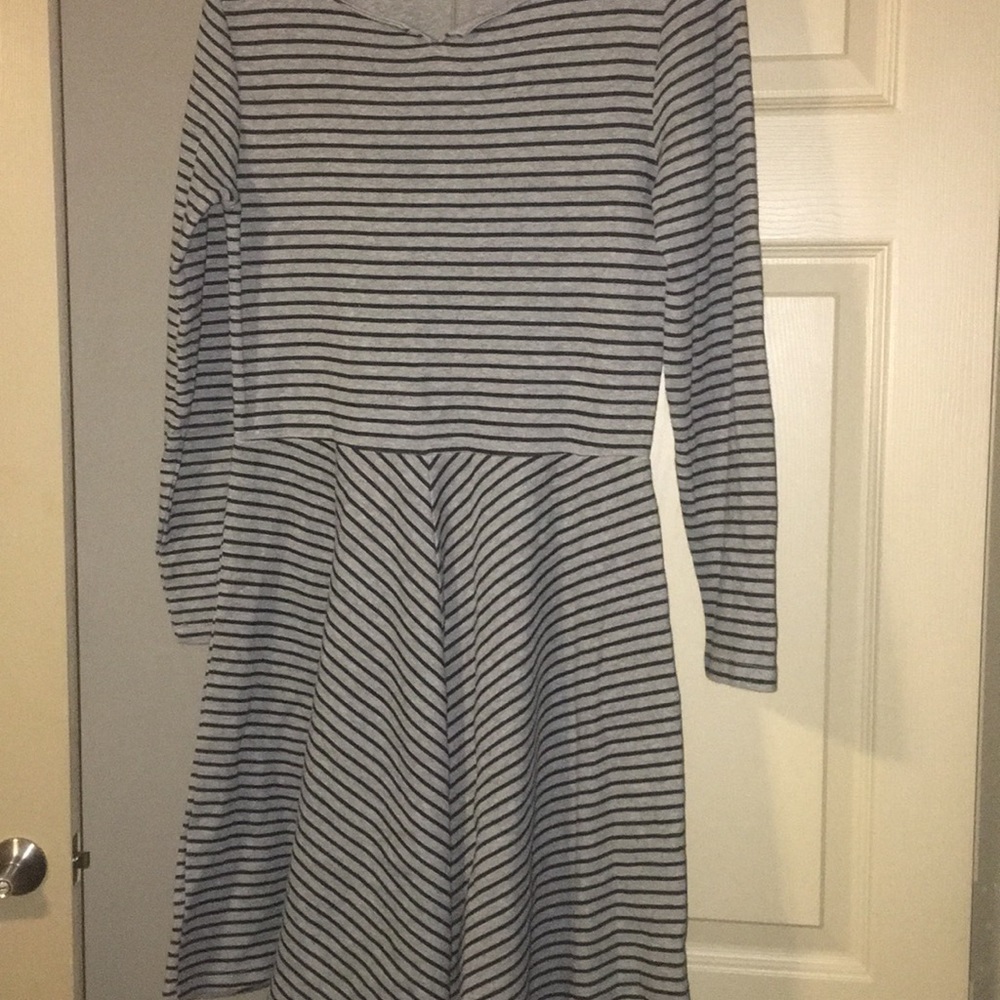 Gray and black dress